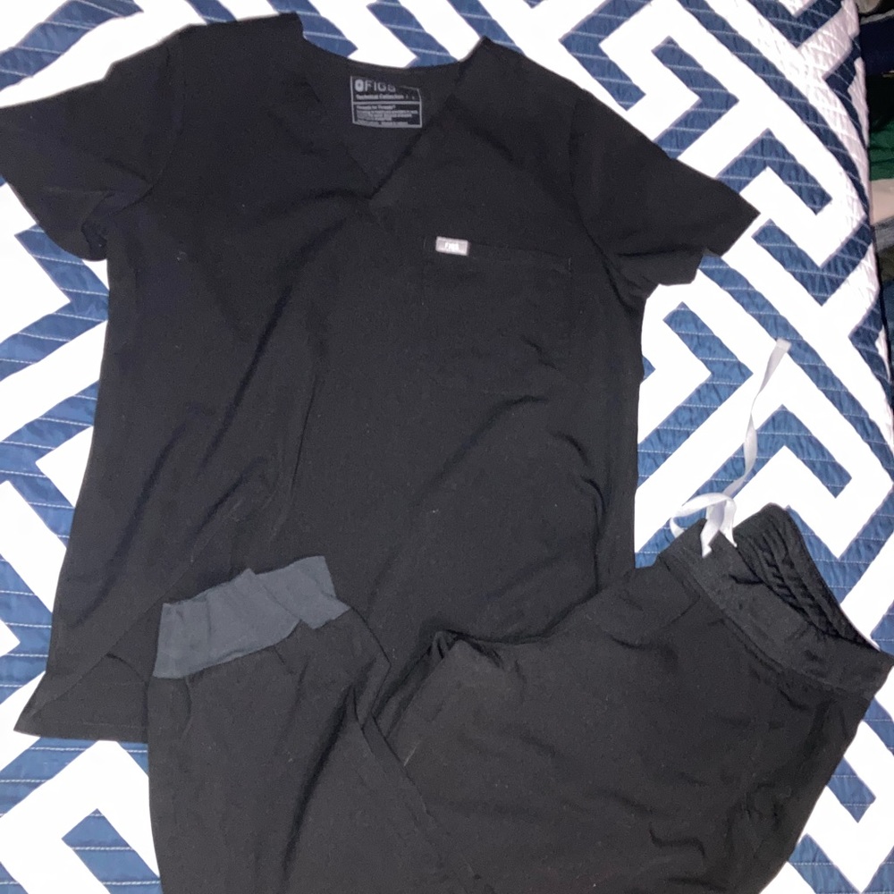 Womens Black Figs Jogger Scrub set